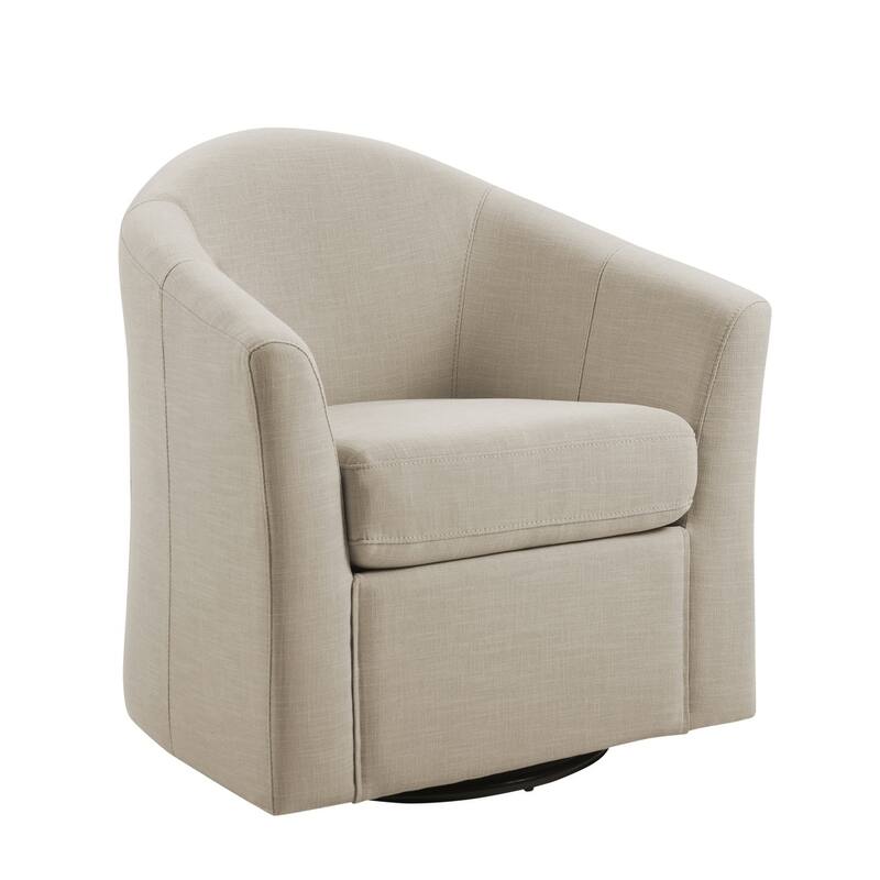 UIXE Swivel Barrel Accent Chair with Metal Base - 30.7"W x 29.9"H x 27.5"D