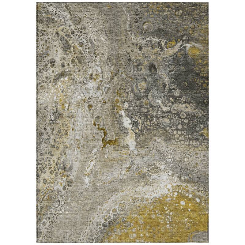 Machine Washable Indoor/ Outdoor Chantille Modern Abstract Rug