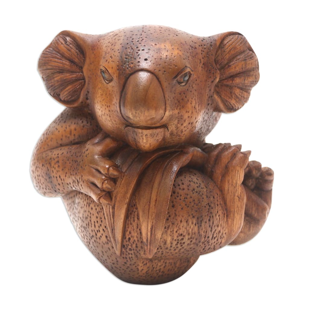 Novica Handmade Hungry Koala Wood Statuette