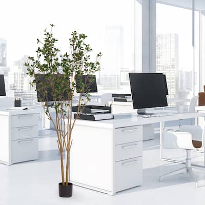 GDFStudio - Thorne 5.2FT Artificial Evergreen Tree with UV-Protected Leaves and Weighted Planter