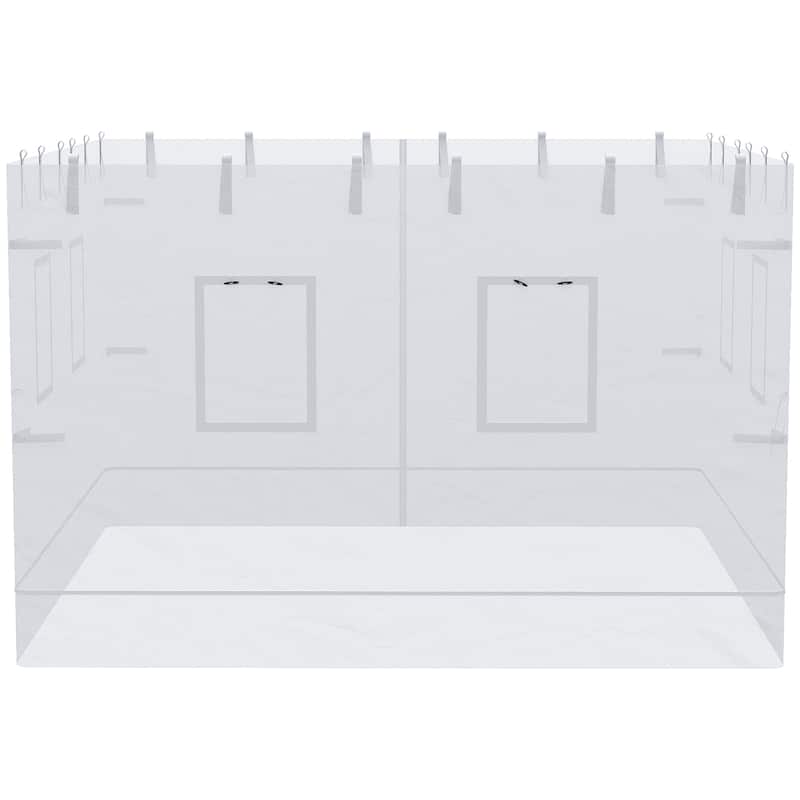 Outsunny Replacement Canopy Netting, Set of 4 Mesh Sidewalls, Patio Netting with 6 Service Windows and 1 Door