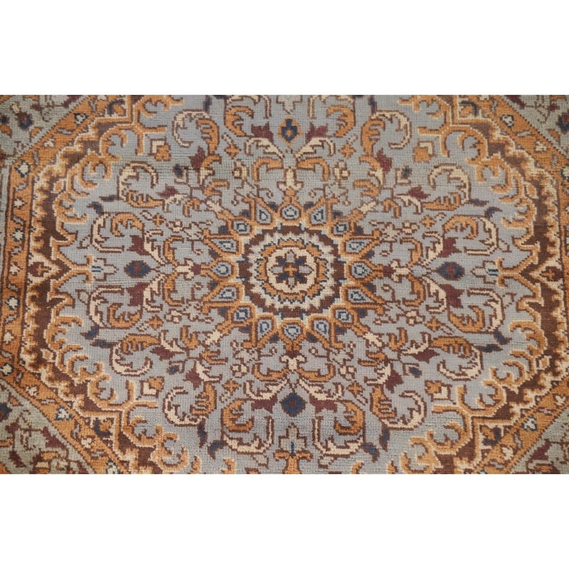 Heriz Serapi Indian Octagon Area Rug Hand-knotted Wool Carpet - 6'0"x 6'1"