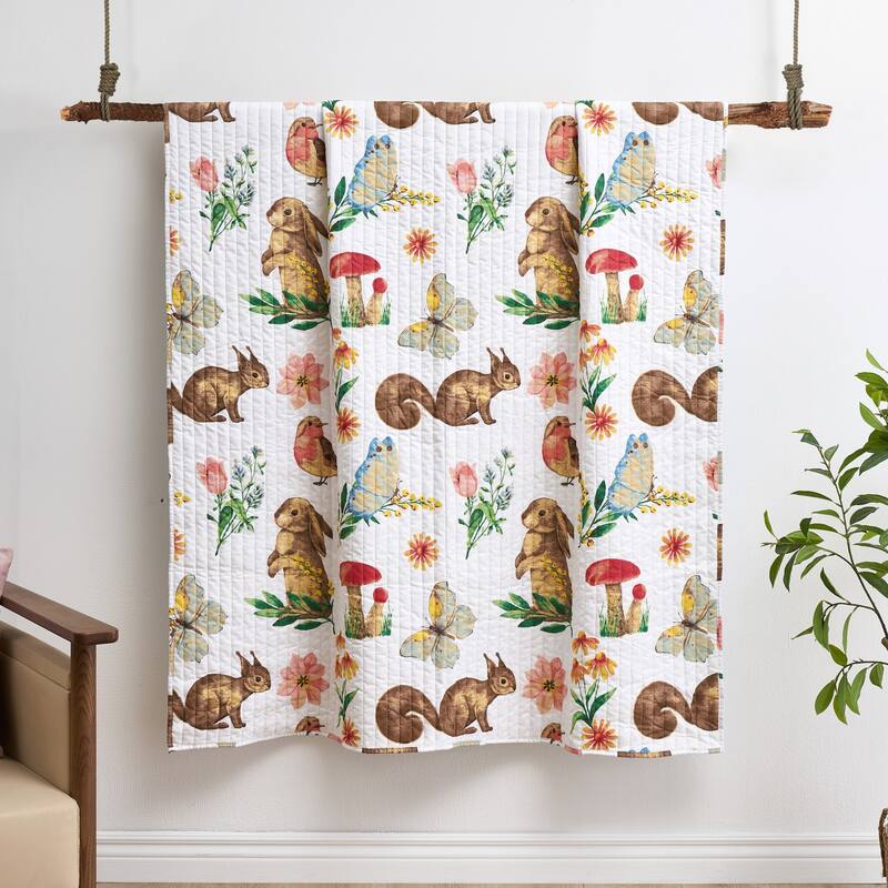 Greenland Home Fashions Willow Spring Garden 50"x60" Novelty Throw Quilt