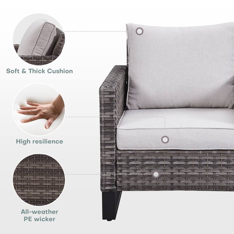 Gymojoy Outdoor PE Wicker Chairs with Table Weather-resistance