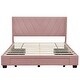 preview thumbnail 36 of 42, Queen Linen Upholstered Platform Bed with Storage Drawers & Headboard