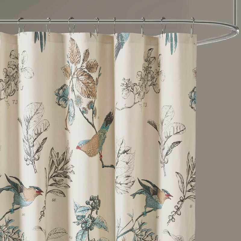 Madison Park Quincy Printed Cotton Shower Curtain