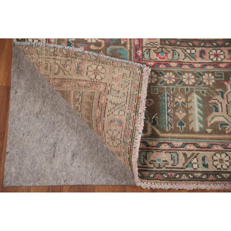 Hand Knotted Oriental 100% Wool Carpet Traditional Medallion Pink Tabriz Area Rug - 12' 4'' X 9' 5''