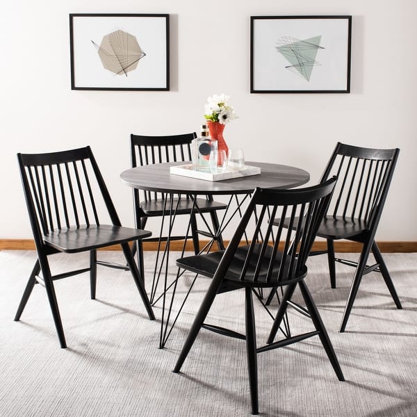 Shop Safavieh Dining 19 Inch Wren Black Spindle Dining Chair Set