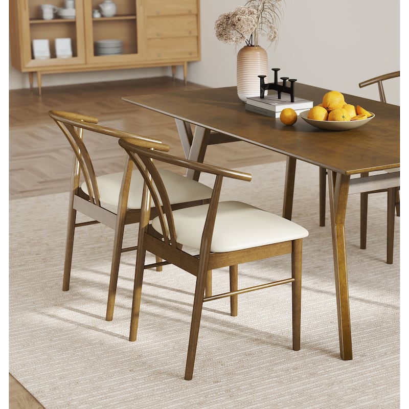 Dining Chairs, Curved Back Design, Set of 2, 22.83"W x 20"D x 31.1"H