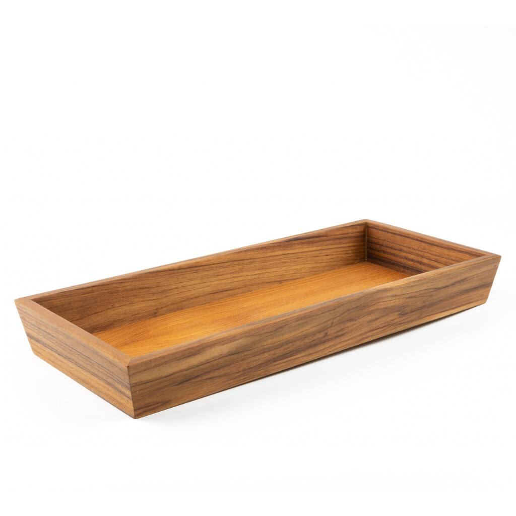 Traditional Solid Teak Vanity Tray - 15.26" X 6.89" X 1.75"