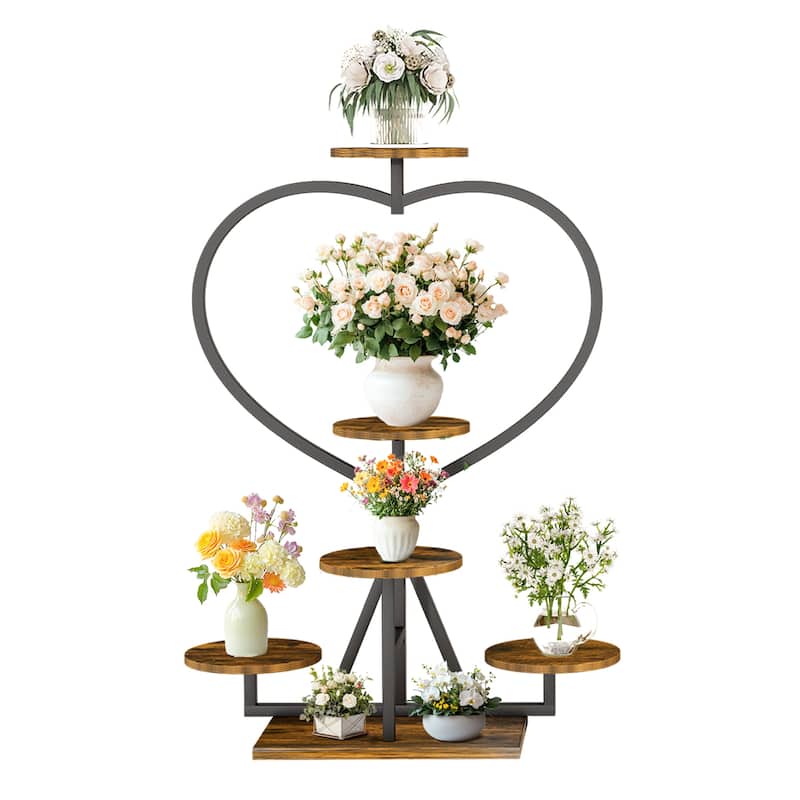 Metal Wood Plant Stand Shelf Flower Pot Display Rack