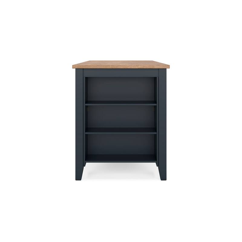 Gasy Counter Height Dining Table, 60 Inch, Dark Blue Brown Mango Wood