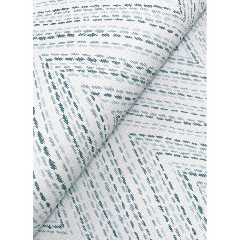 A-Street Prints Lainey Blue Stitched Chevron Wallpaper