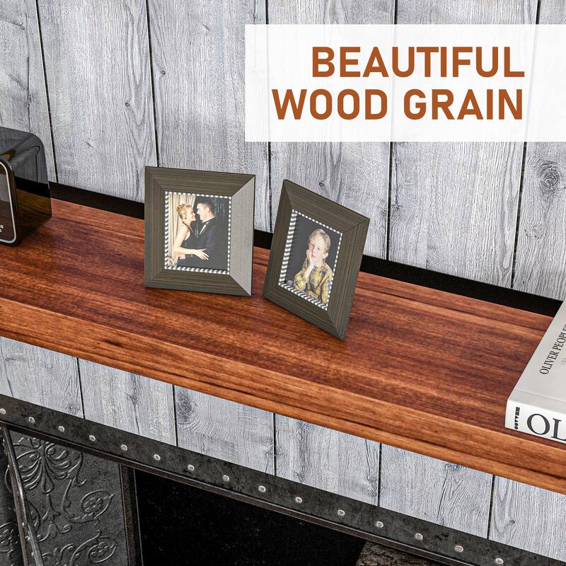 HOMCOM 48 Inch Fireplace Mantel, Floating Farmhouse Solid Fir Wood Shelf, Handmade Heavy Duty Wall Mounted Shelf