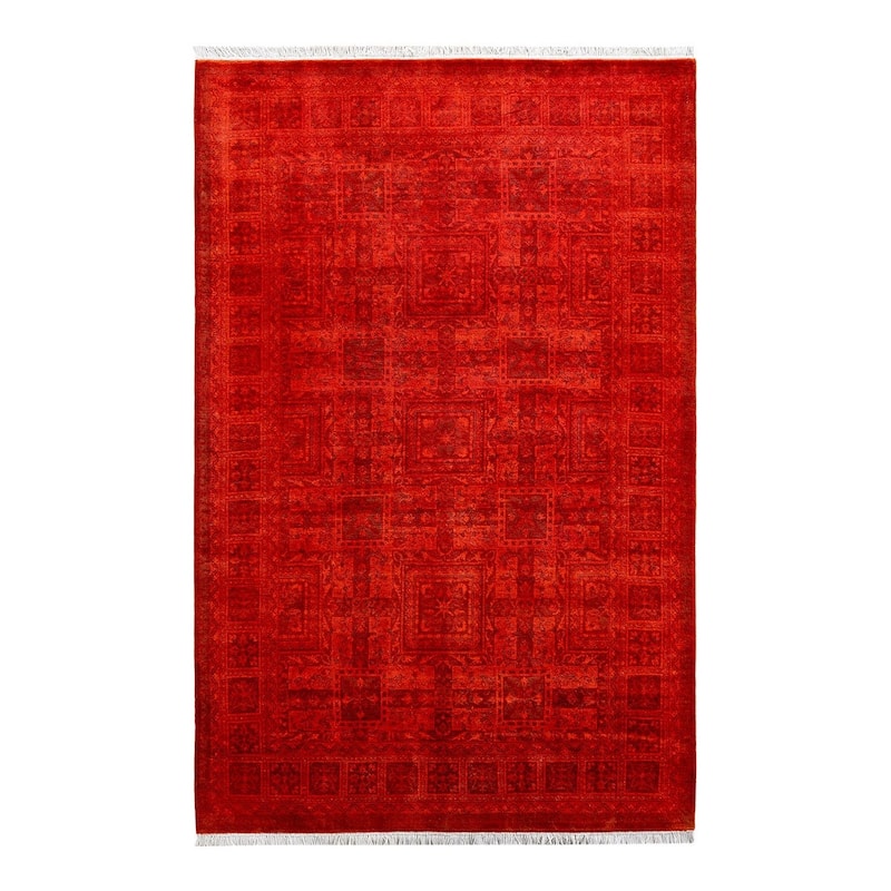Contemporary Overdyed Wool Hand Knotted Area Rug - 4' 2" x 6' 5"