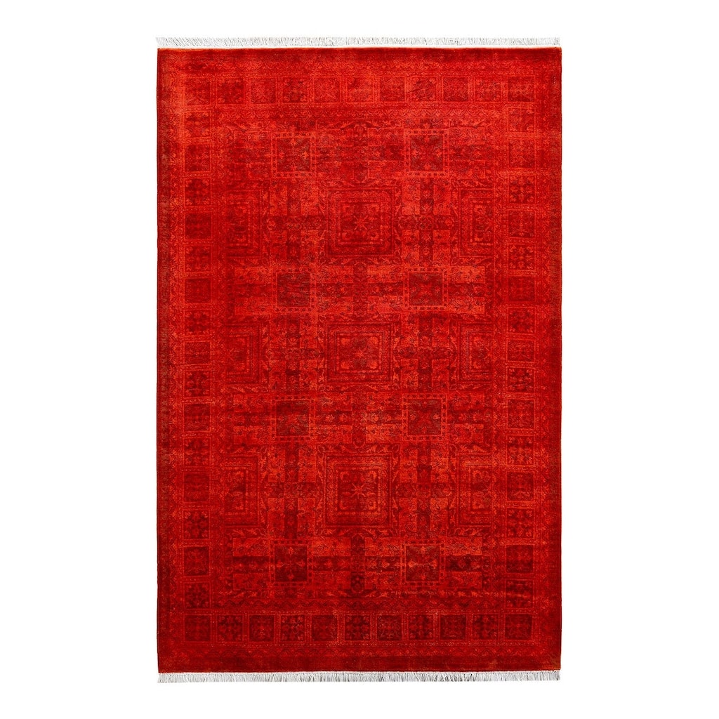 Contemporary Overdyed Wool Hand Knotted Area Rug - 4' 2" x 6' 5"