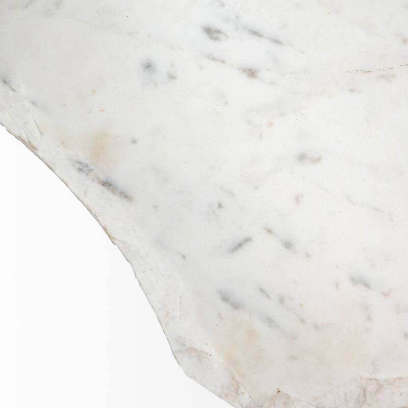 HomeRoots 23" Gold And White Marble End Table - 19' X '23' X '19
