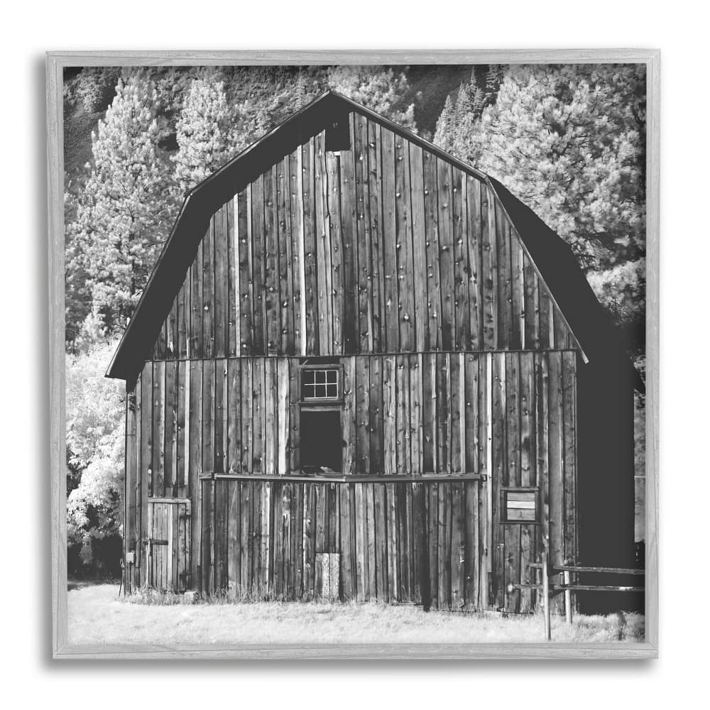 Stupell Rustic Rural Barn Black & White Farm Photography Framed Wall Art, Design by Daphne Polselli