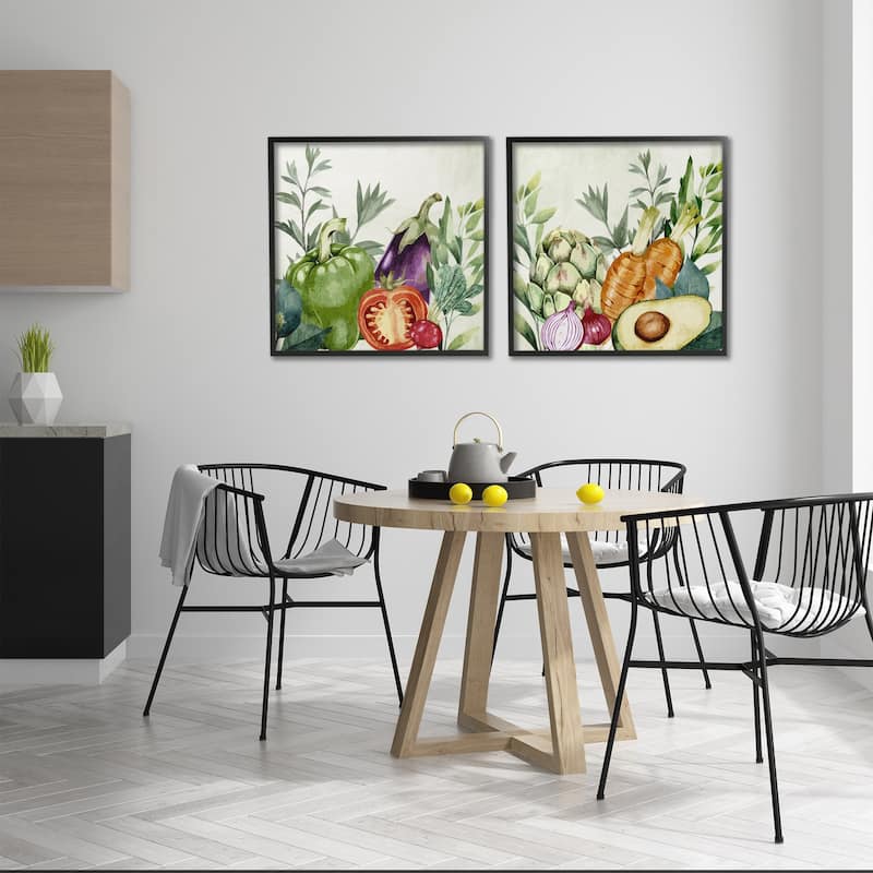 Stupell Country Harvest Vegetables Framed Giclee Art Design By Kim Allen (Set of 2)