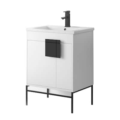 24-inch Modern Bathroom Vanity Set w/ Vitreous China Sink Top