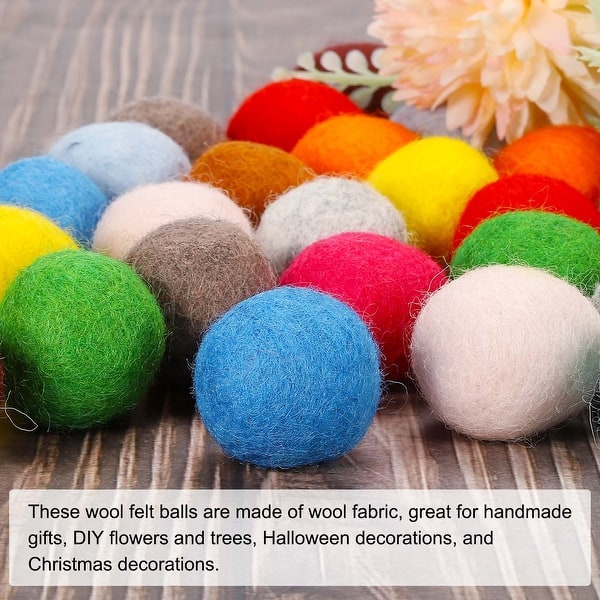 Natural Wool Felt Balls | 30mm (3cm) Diameter | 12-Pack Green | DIY Craft Supplies