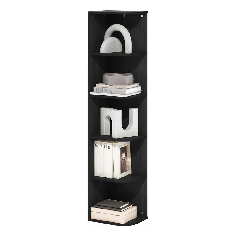 Furinno Pasir 5-Tier Corner Open Shelf Bookcase