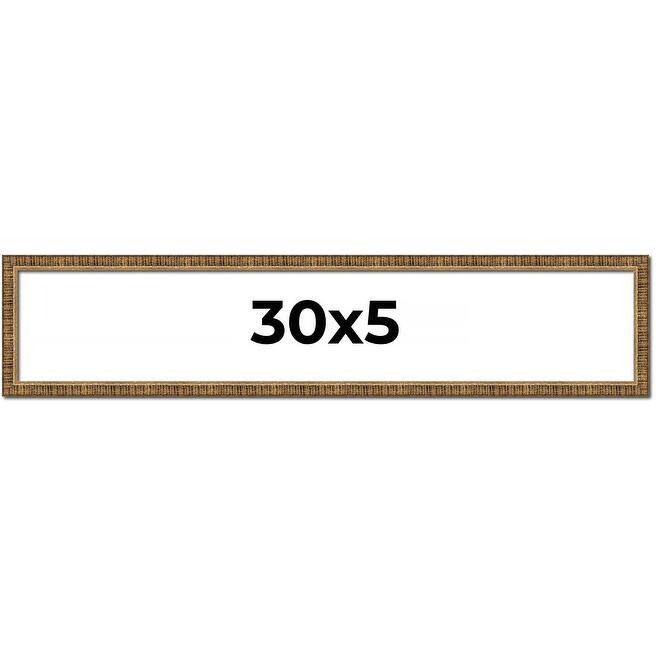 30x5 Frame Gold Solid Wood Picture Frame - Complete Modern Photo Frame