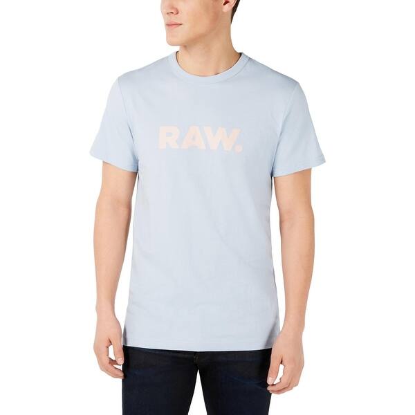 Shop G Star Raw Mens T Shirt Logo Short Sleeve Light Wave Overstock 31432356