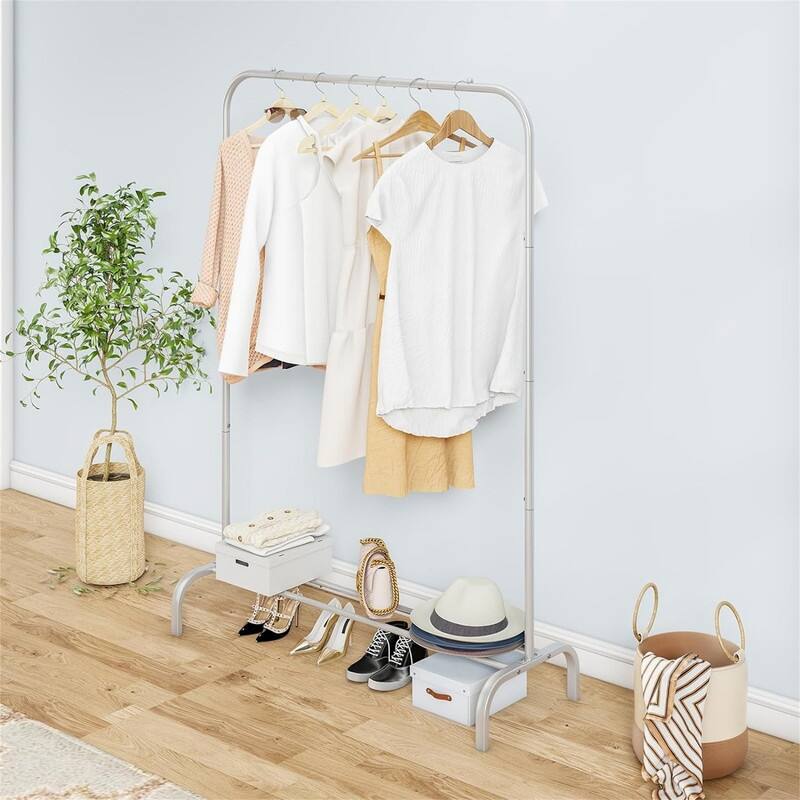 Garment Rack with Bottom - 15.74"D x 39.37"W x 61.33"H