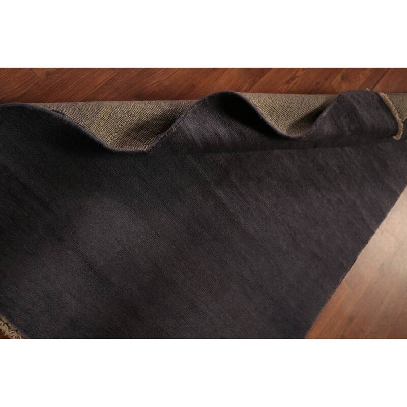 Gray Modern Gabbeh Oriental Foyer Rug Handmade Wool Carpet - 3'2" x 4'10"