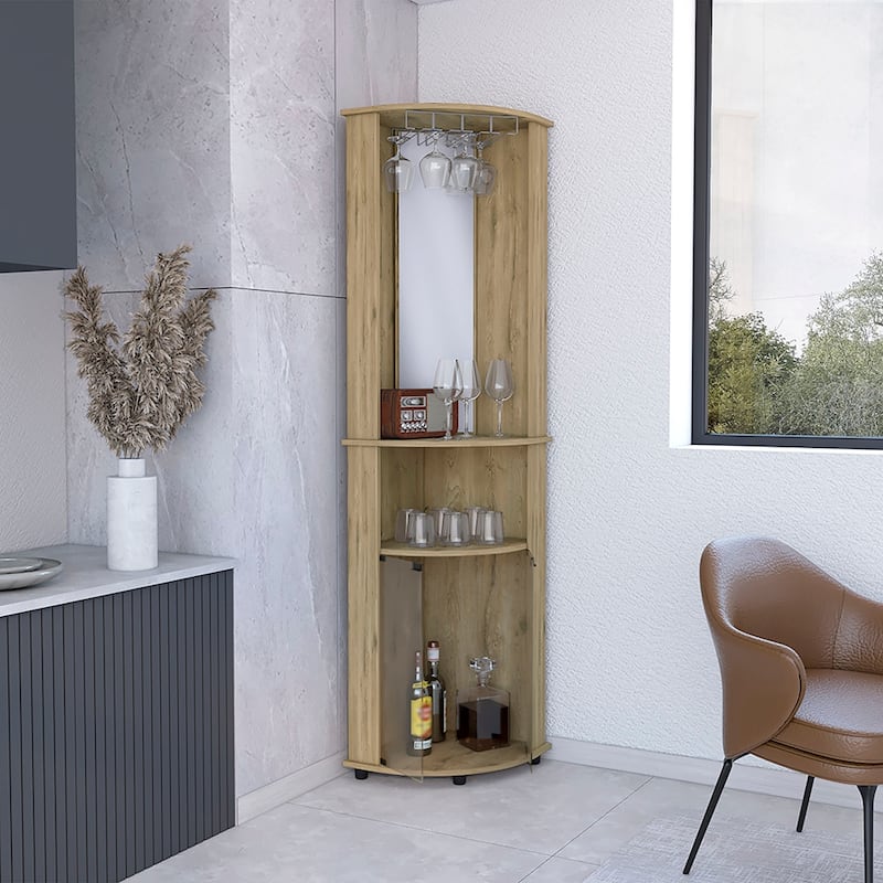 Corner Bar Cabinet Rialto With Three Shelves