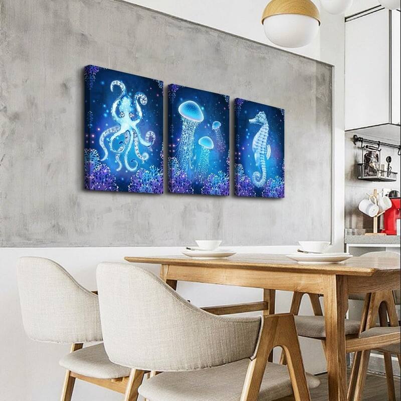 Blue Ocean Animal Seascape Canvas Prints Wall Art