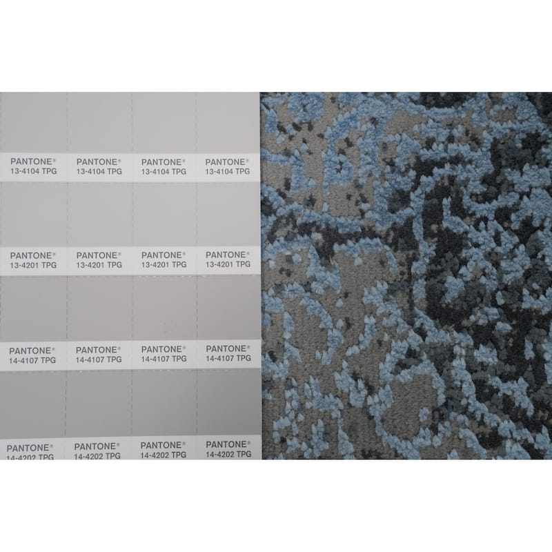 Machine Made Oriental Polyester Carpet Geometric Greys & Charcoal Distressed Area Rug - 7' 5'' X 5' 2''