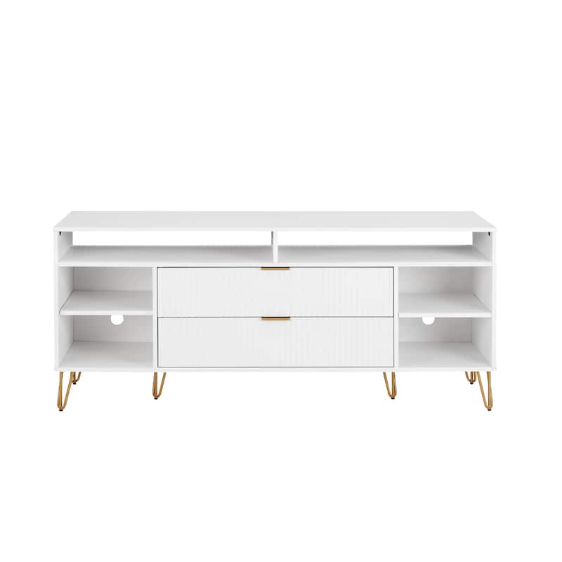 Manhattan Comfort Dumbo Mid-Century Modern TV Stand with 6 Shelves
