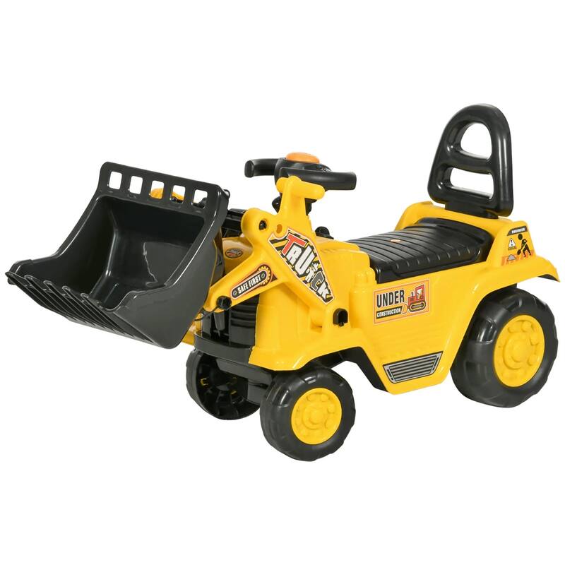 3-in-1 Ride-On Bulldozer Toy for Toddlers with Functional Shovel and Wheels Under-Seat Storage - 31.5" L x 10.5" W x 15.25" H