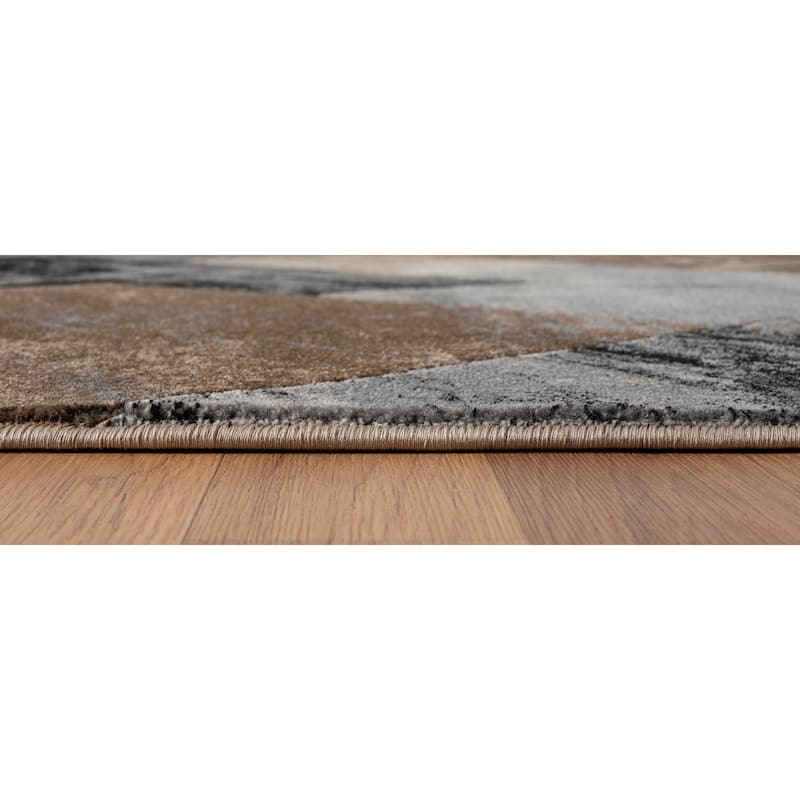 Alexia Collection Geometric Gray/Brown Indoor Contemporary Area Rug
