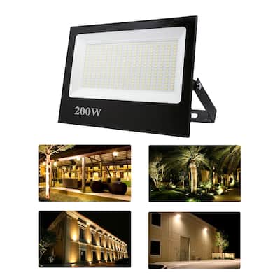 200W Super Bright Outdoor LED Floodlights,3000 - 6000K Security Light, IP66 Waterproof Exterior Security Wall Light