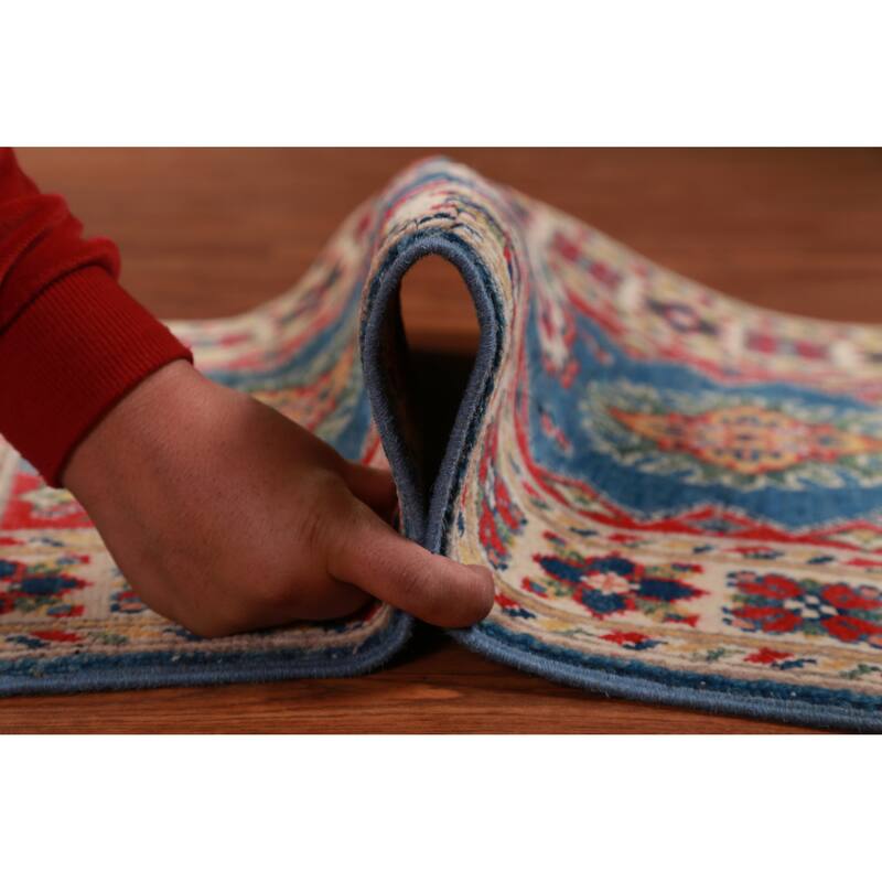 Blue Kazak Oriental Foyer Rug Handmade Traditional Wool Carpet - 2'0"x 3'0"