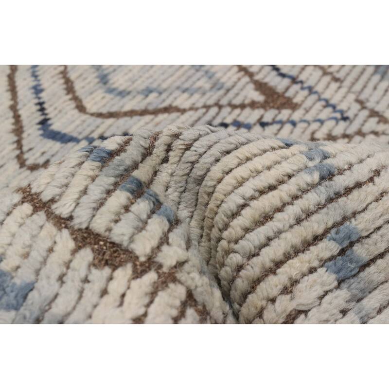 ECARPETGALLERY Hand-knotted Tangier Light Grey Wool Rug - 5'2 x 7'5