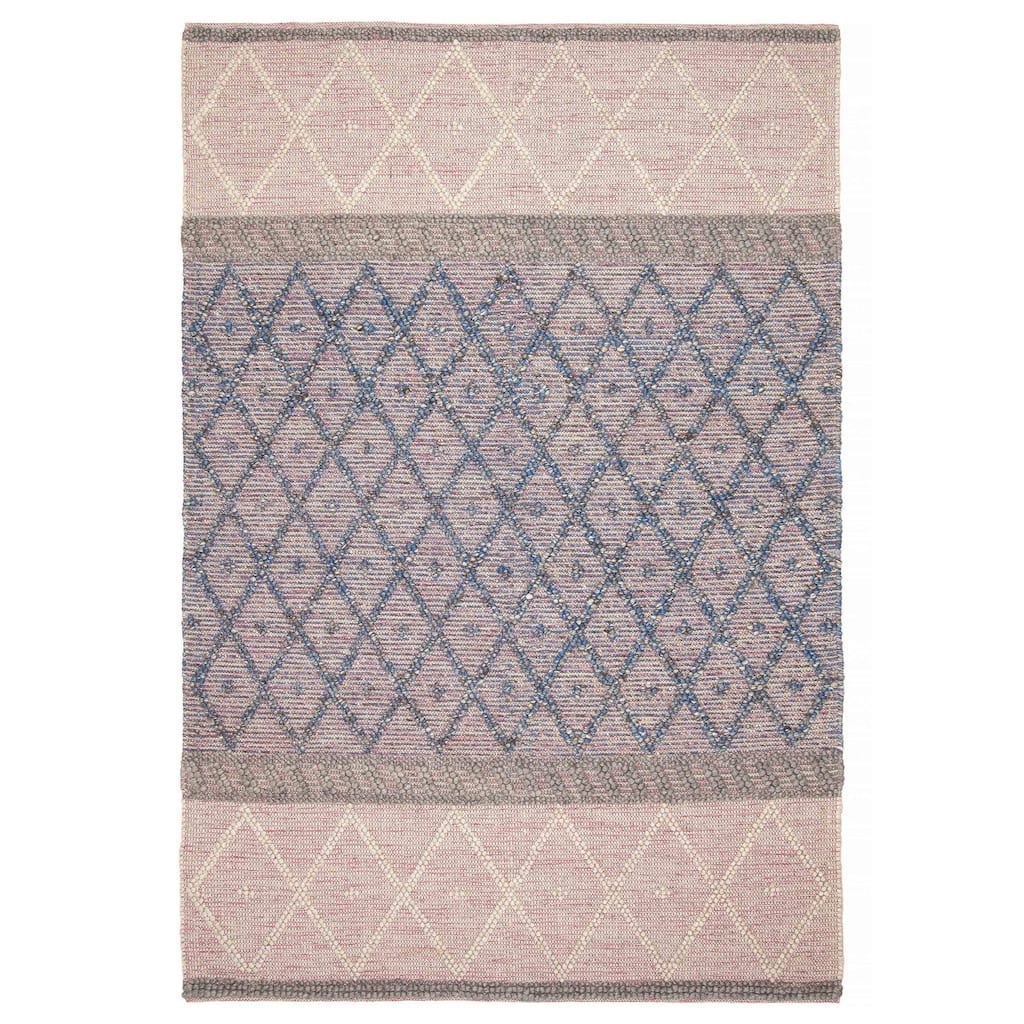 ECARPETGALLERY Braid weave Sienna Pink Wool Rug - 6'2 x 8'11