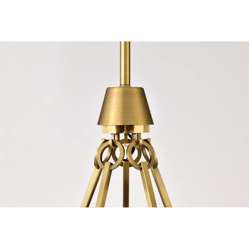 Valentine 5 Light Chandelier Vintage Brass Finish Hammered Glass - Vintage Brass