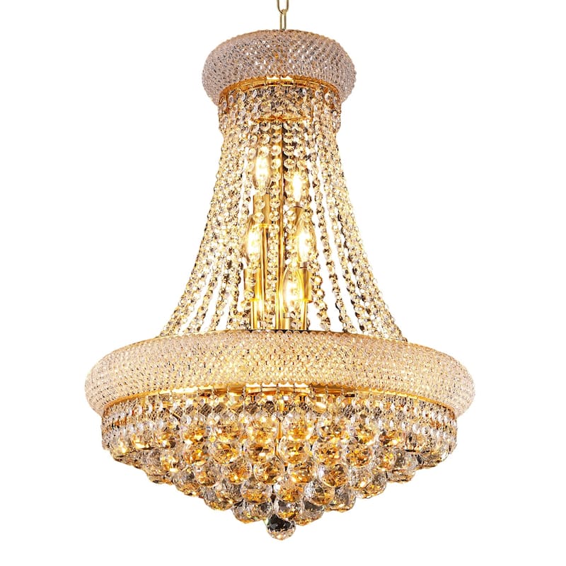 Crystal Chandelier French Empire Ceiling Light with LED Bulbs