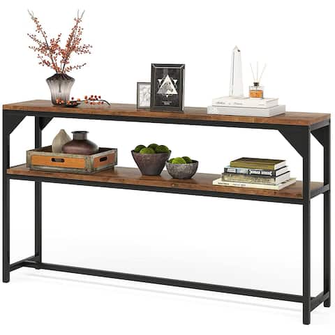 70.9 inch Extra Long Sofa Table, 2-Tier Console Table Behind Couch