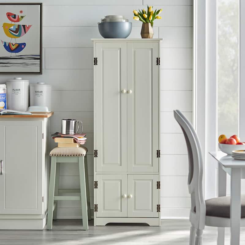 Simple Living Aston Modern Farmhouse Extra-Tall Cabinet - Antique White