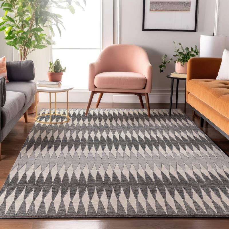 Premium Washable Super Soft Modern Ziggy Mayfield Rug - Gray - 5' x 7'6"