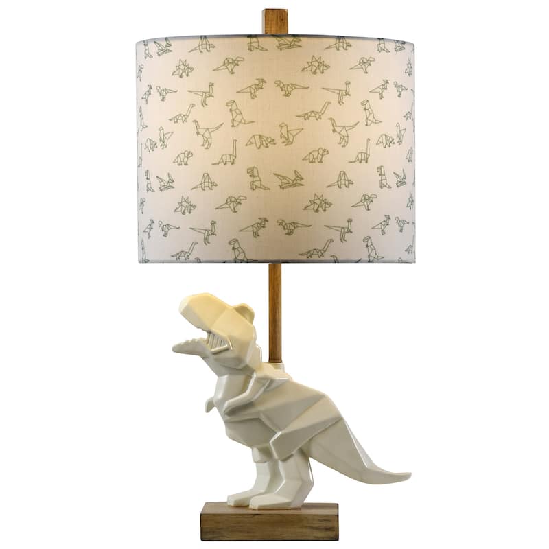 Taylor & Olive White Geometric Dinosaur Table Lamp