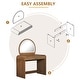 preview thumbnail 20 of 22, 39" Makeup Vanity Desk Bedroom Dressing Table with Curved Touch LED Light Makeup Mirror