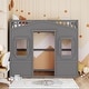 preview thumbnail 2 of 7, Gray Castle Style Solid Pine Wood Loft Bed with Ladder and Guard Rails