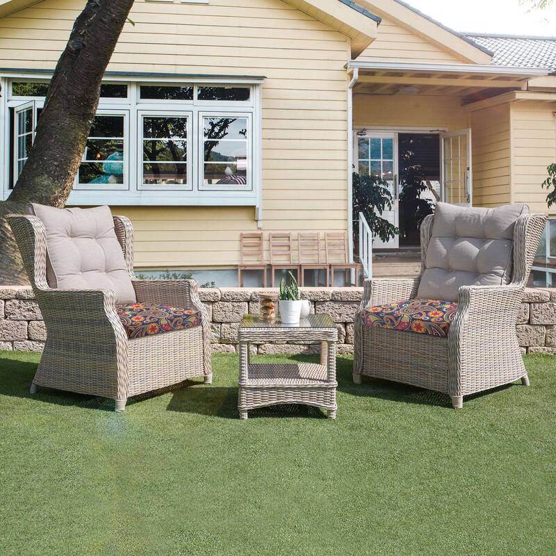 Set of 4 Solid Soft Outdoor Patio Deep Seat Cushion