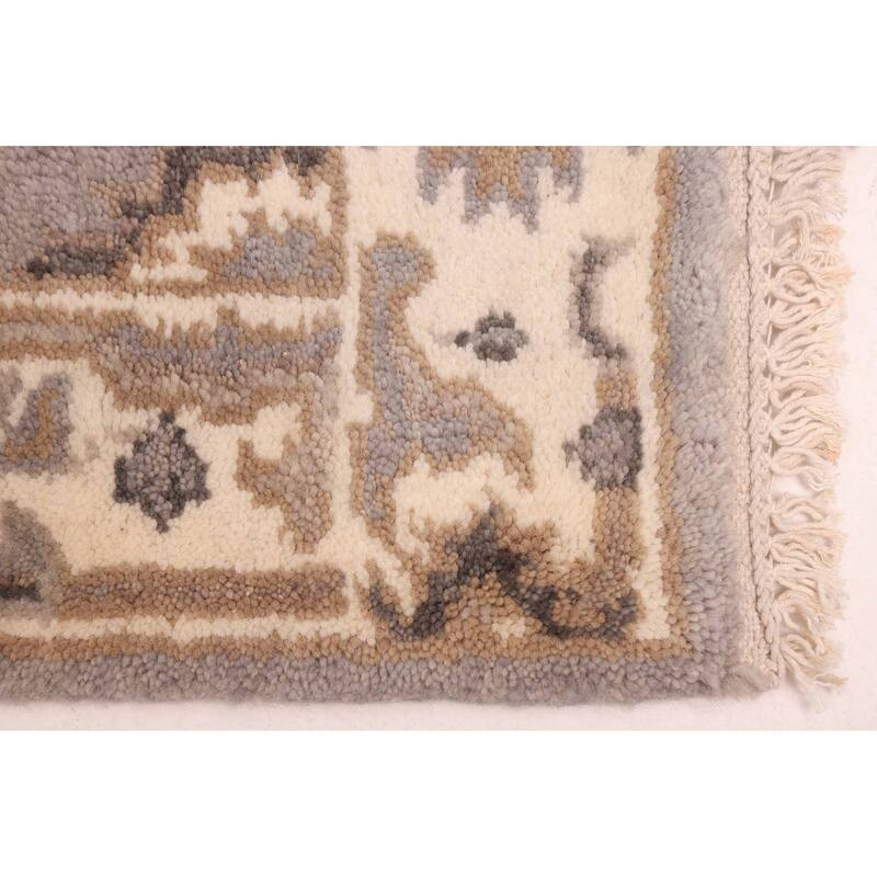 ECARPETGALLERY Hand-knotted Royal Oushak Grey Wool Rug - 2'6 x 9'9